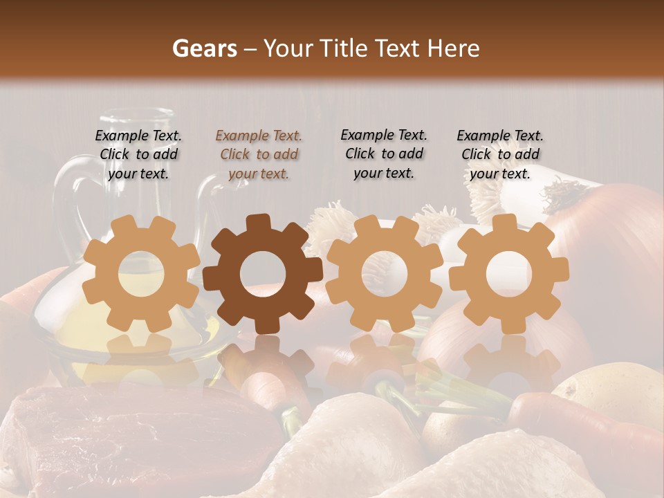 Cebolla Puerros Pollo PowerPoint Template