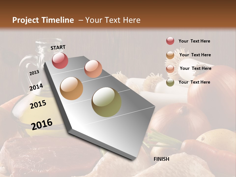 Cebolla Puerros Pollo PowerPoint Template