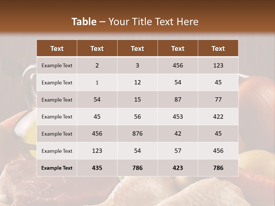 Cebolla Puerros Pollo PowerPoint Template