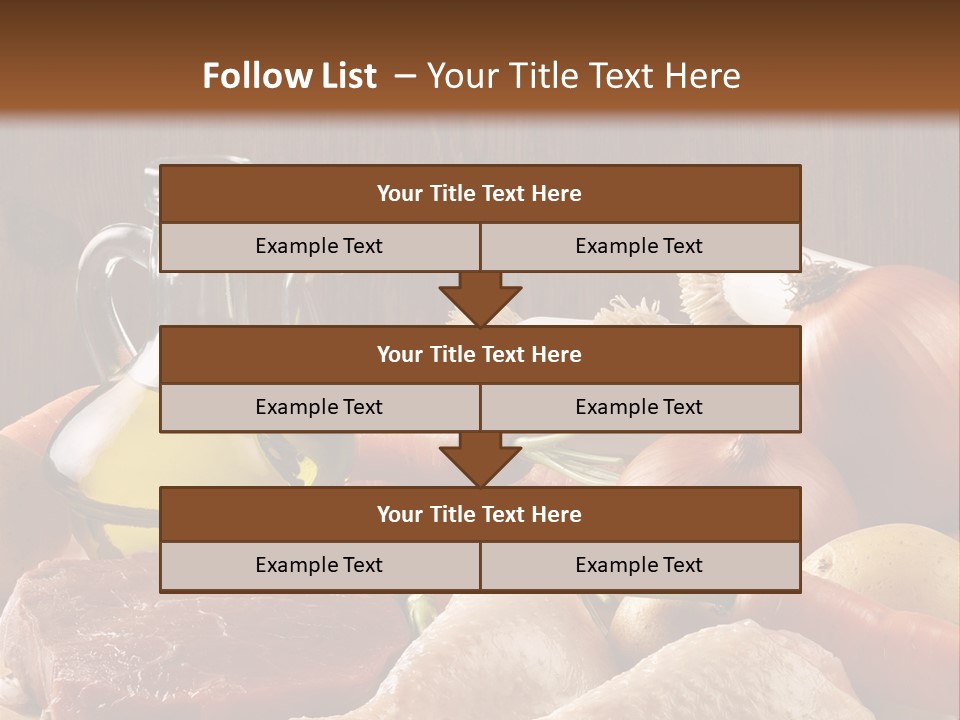 Cebolla Puerros Pollo PowerPoint Template