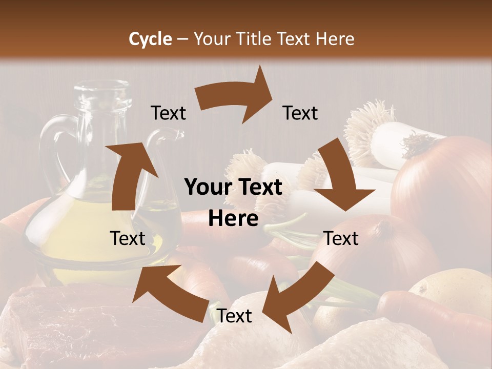 Cebolla Puerros Pollo PowerPoint Template