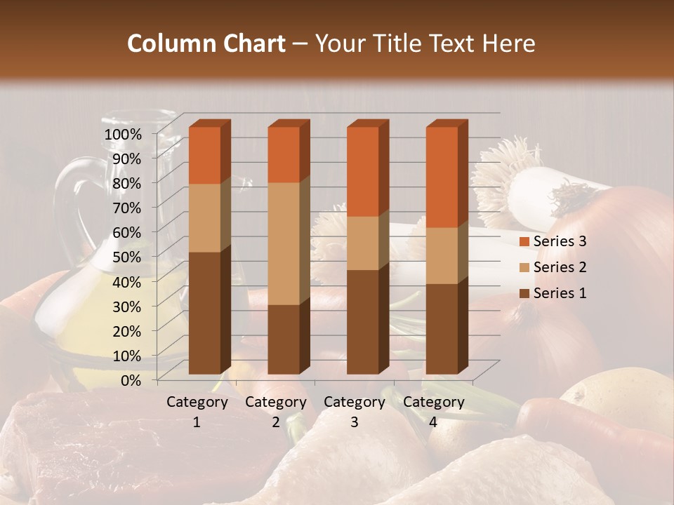 Cebolla Puerros Pollo PowerPoint Template