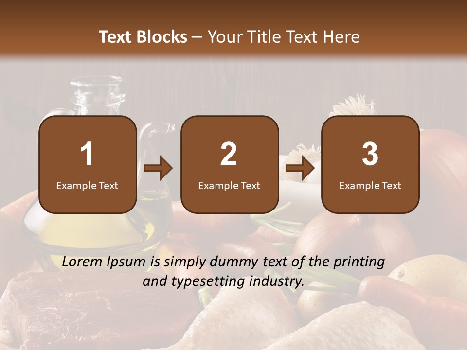 Cebolla Puerros Pollo PowerPoint Template