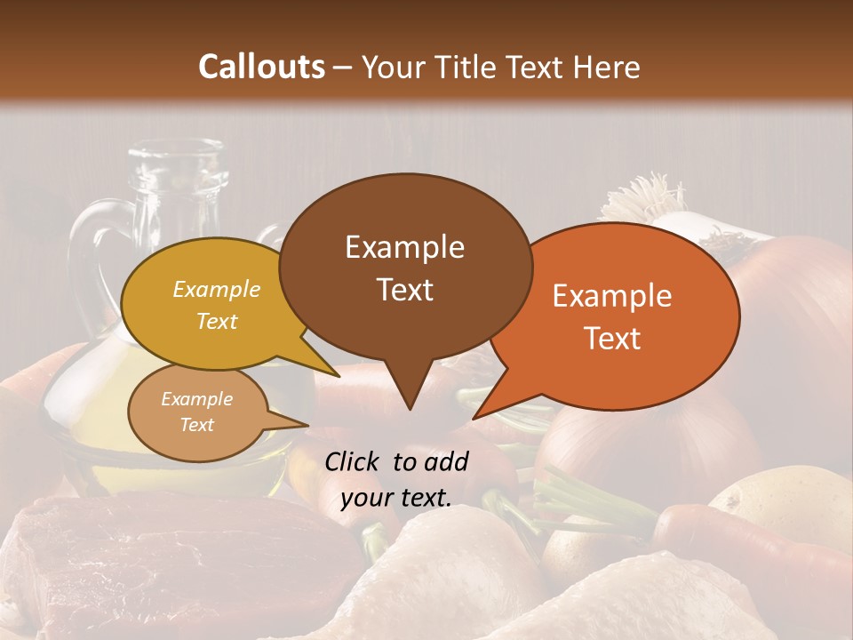 Cebolla Puerros Pollo PowerPoint Template