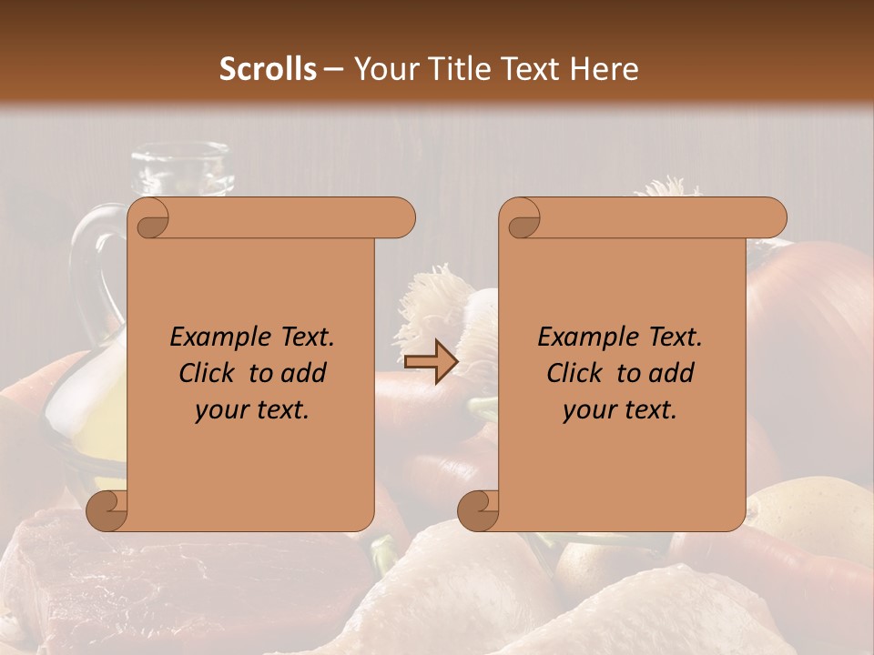 Cebolla Puerros Pollo PowerPoint Template
