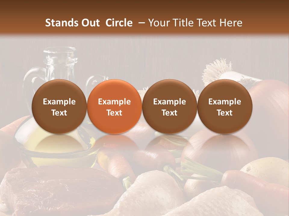 Cebolla Puerros Pollo PowerPoint Template