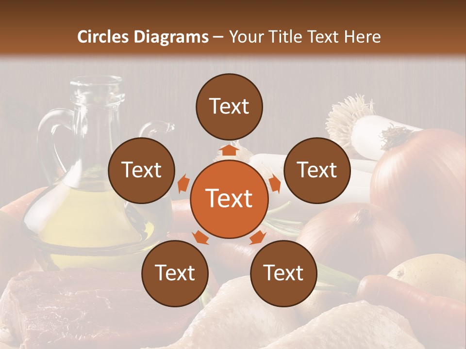 Cebolla Puerros Pollo PowerPoint Template