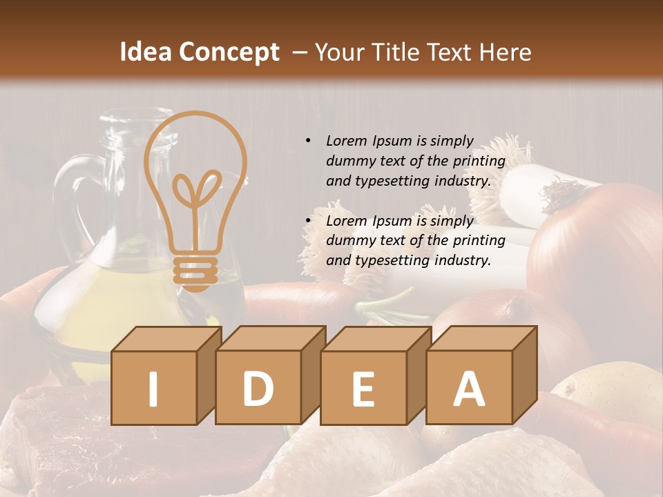 Cebolla Puerros Pollo PowerPoint Template