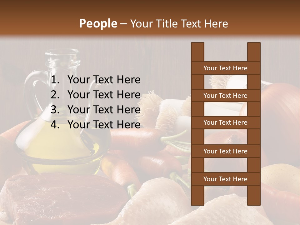 Cebolla Puerros Pollo PowerPoint Template