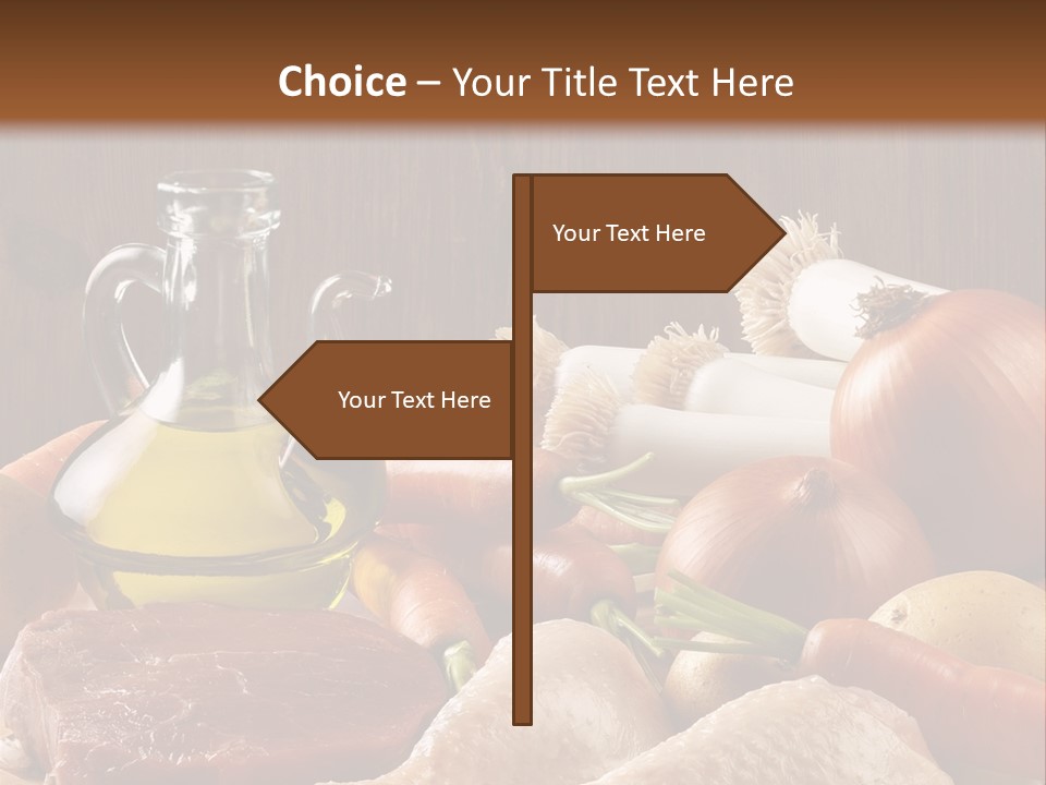 Cebolla Puerros Pollo PowerPoint Template