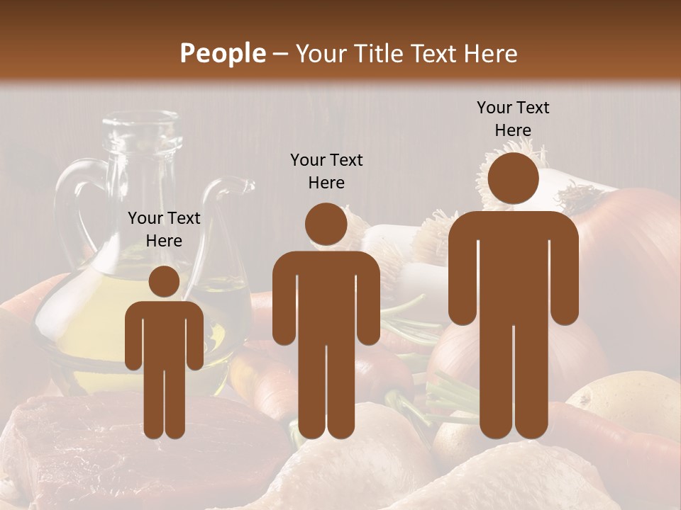 Cebolla Puerros Pollo PowerPoint Template