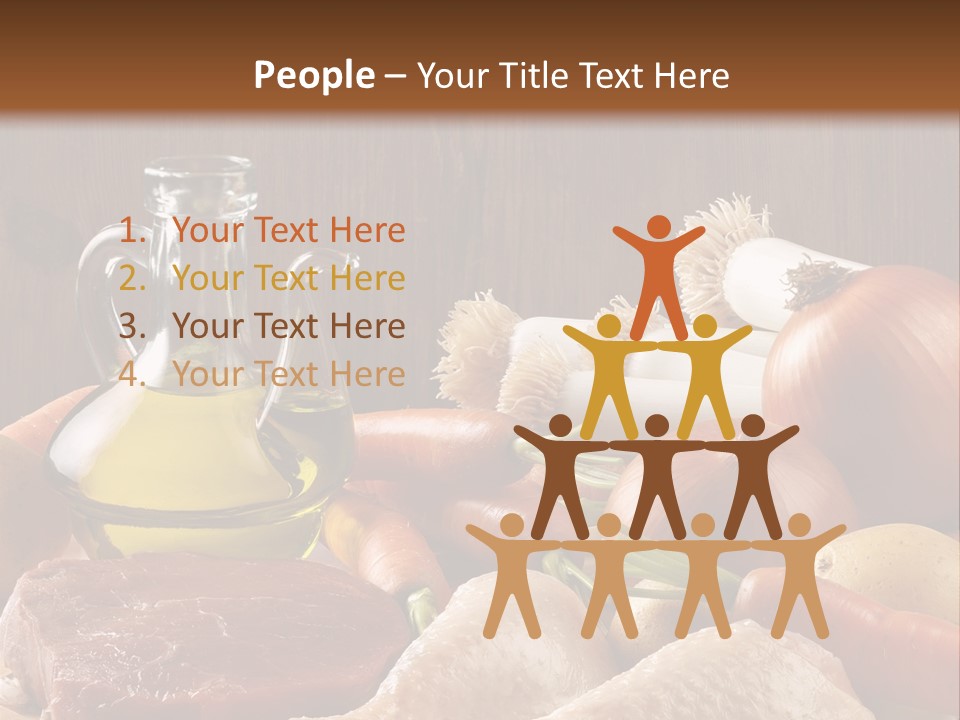 Cebolla Puerros Pollo PowerPoint Template