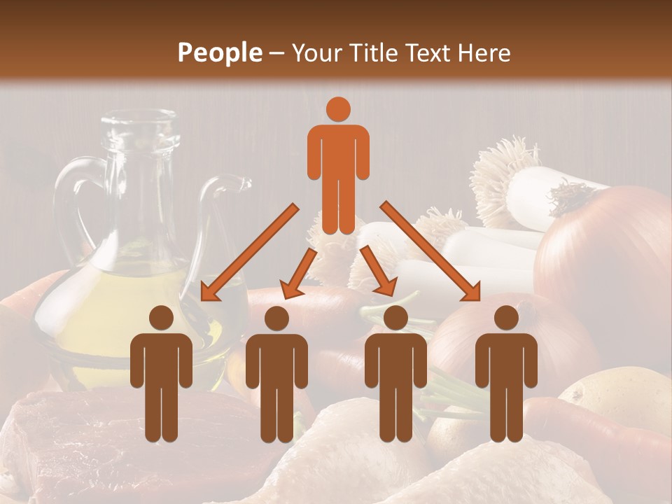 Cebolla Puerros Pollo PowerPoint Template
