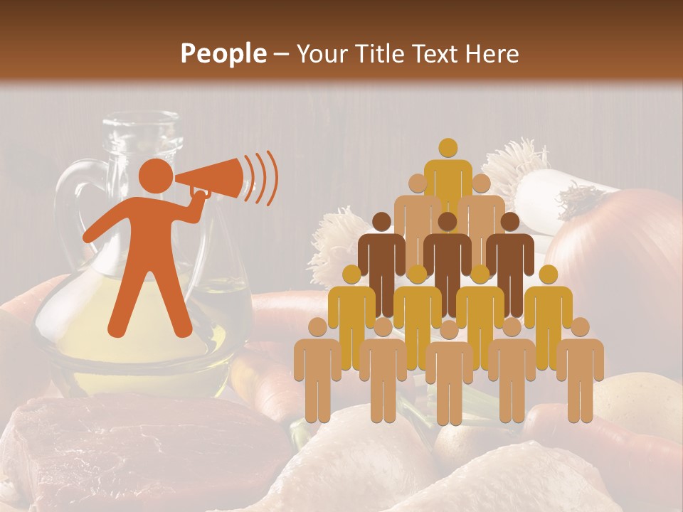 Cebolla Puerros Pollo PowerPoint Template