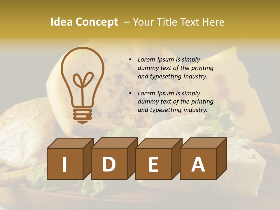 Queijo Ervas Produto PowerPoint Template