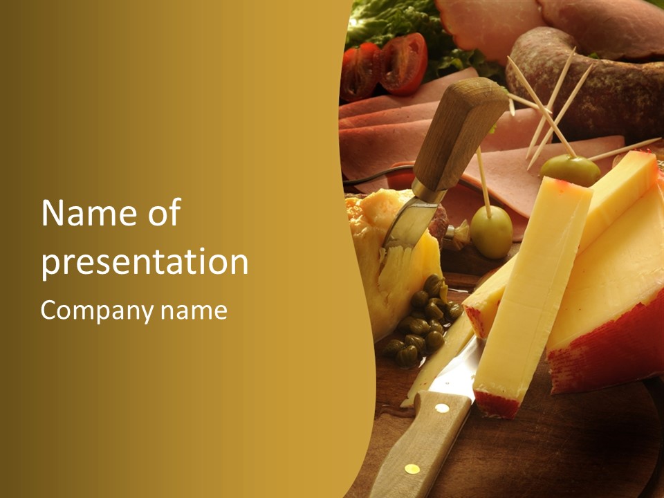 Salami Cheese Ham PowerPoint Template