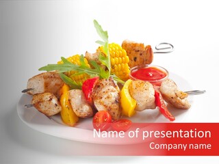 Roasted Closeup Lunch PowerPoint Template