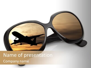 Occhiali Da Sole Aereoplano Astratto PowerPoint Template