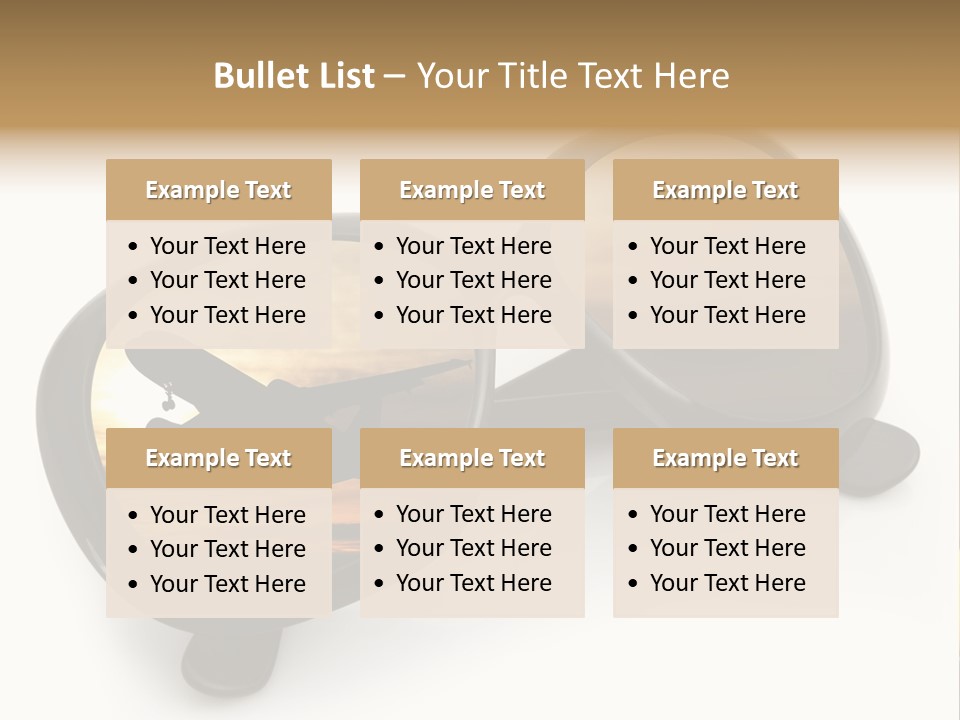 Occhiali Da Sole Aereoplano Astratto PowerPoint Template