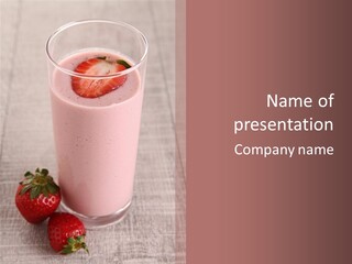 Drink Juicy Strawberry PowerPoint Template