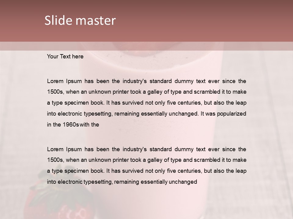 Drink Juicy Strawberry PowerPoint Template