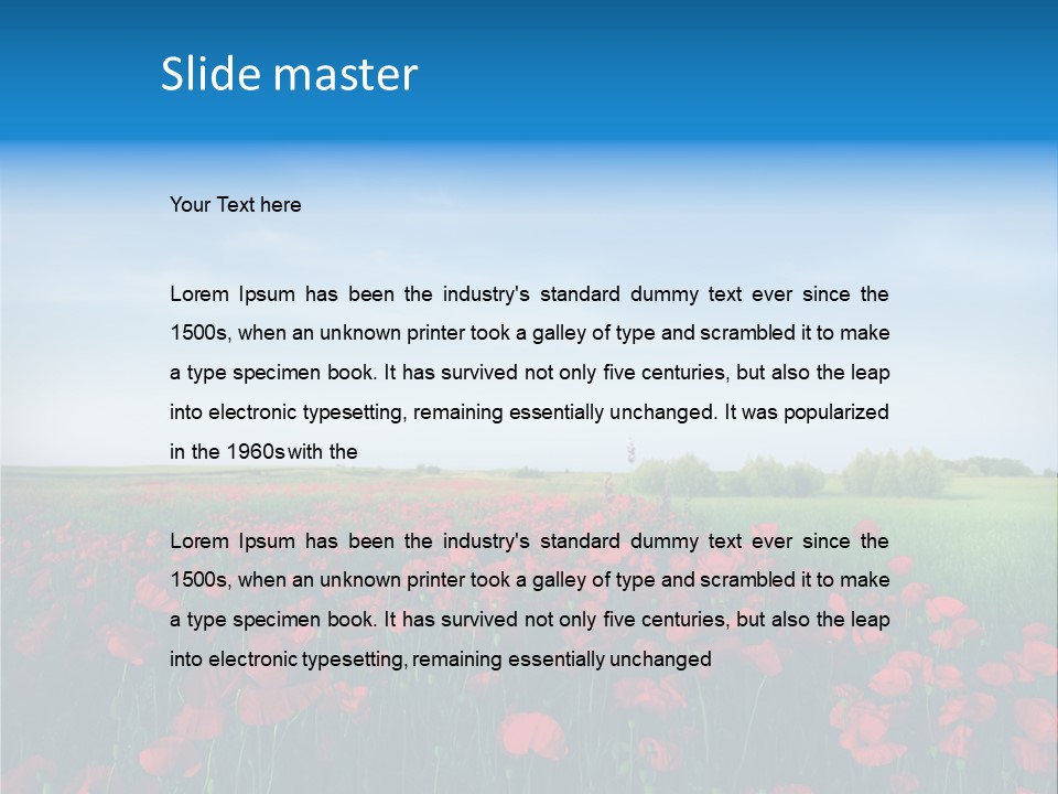 Freshness Meadow Rural Scene PowerPoint Template