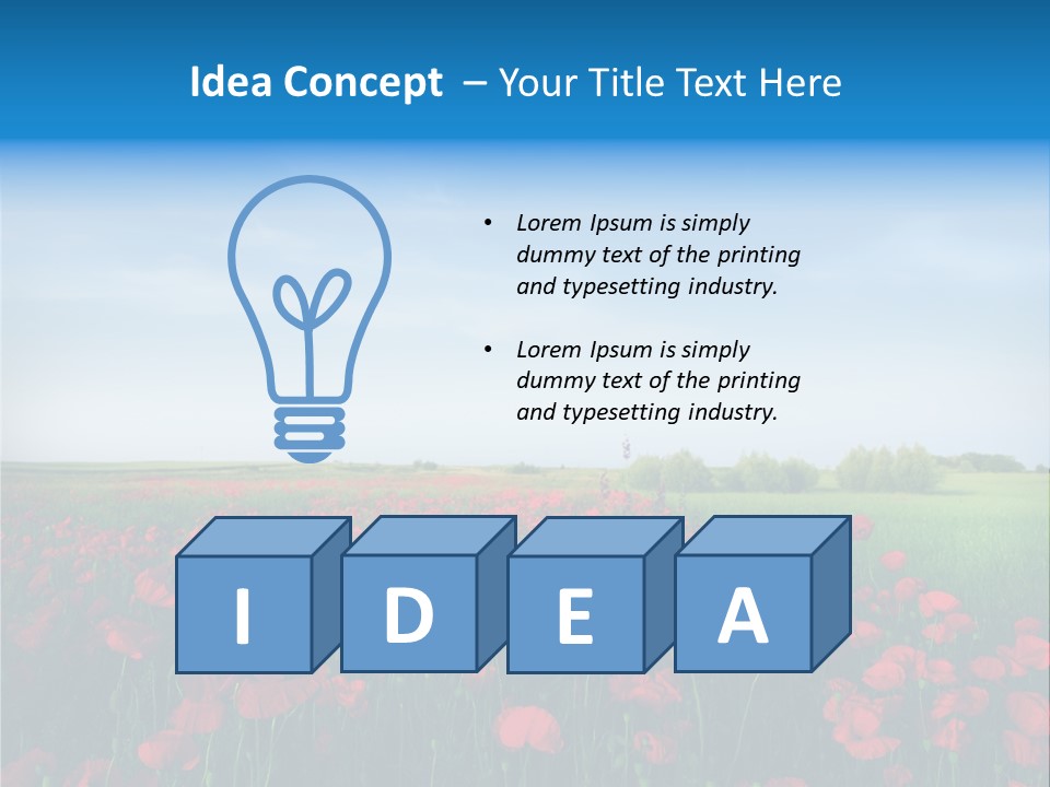 Freshness Meadow Rural Scene PowerPoint Template