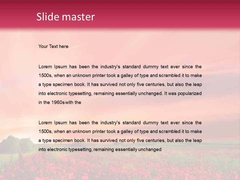 Farm Flower Rolling Landscape PowerPoint Template