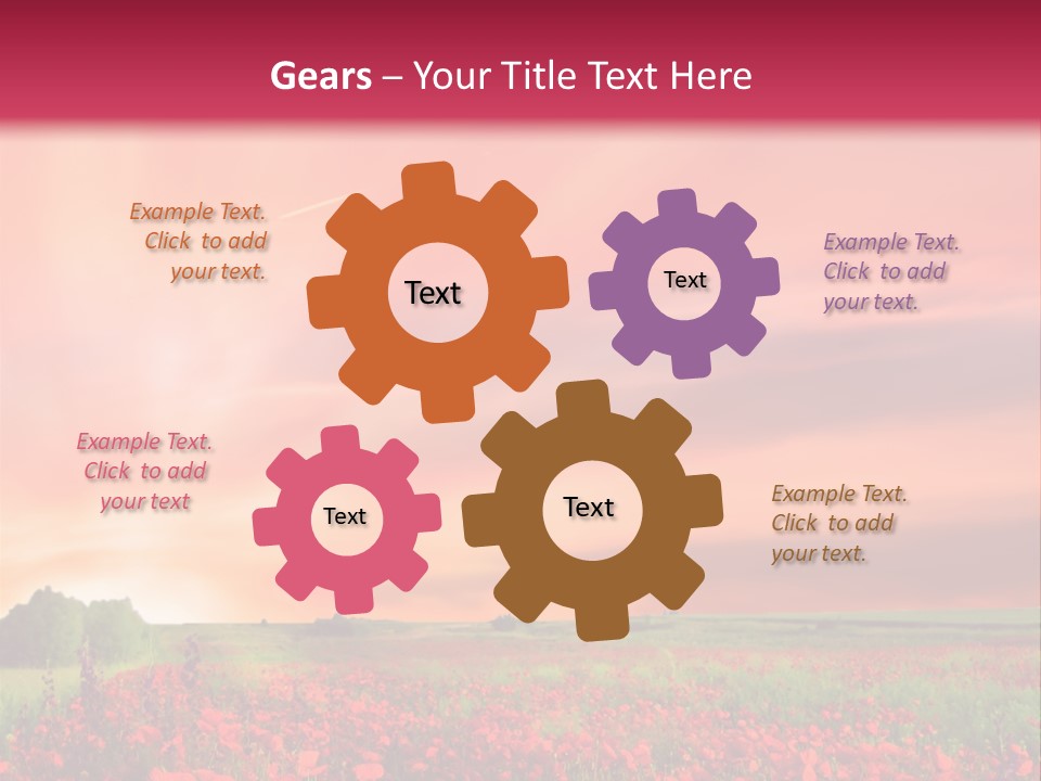 Farm Flower Rolling Landscape PowerPoint Template