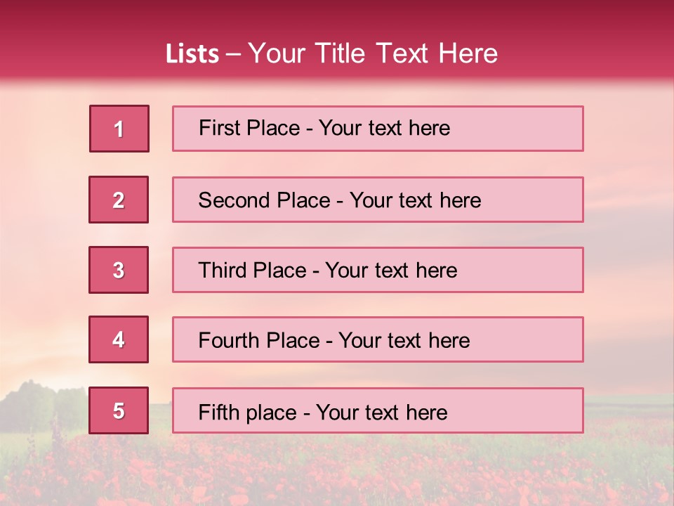 Farm Flower Rolling Landscape PowerPoint Template