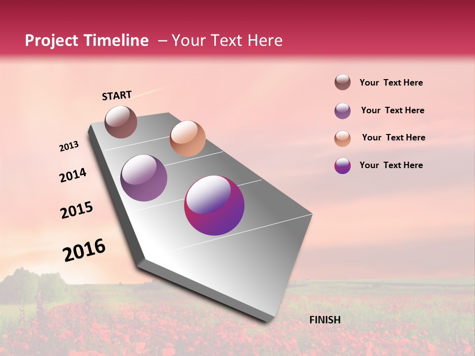 Farm Flower Rolling Landscape PowerPoint Template