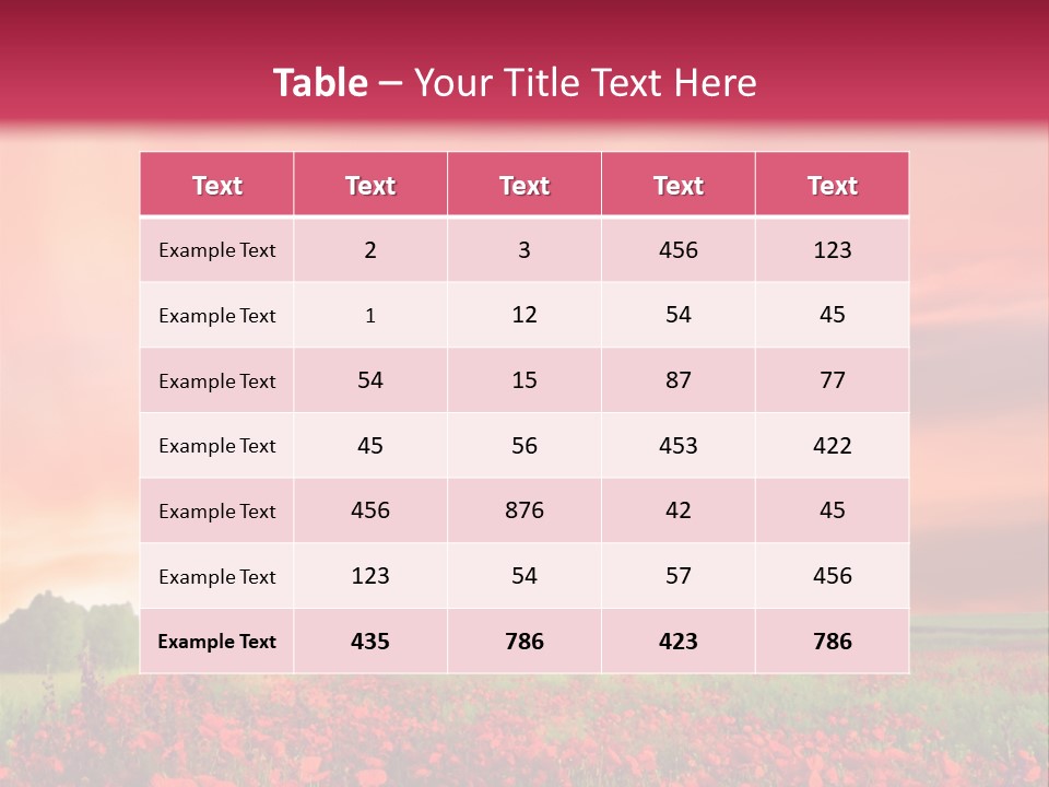 Farm Flower Rolling Landscape PowerPoint Template