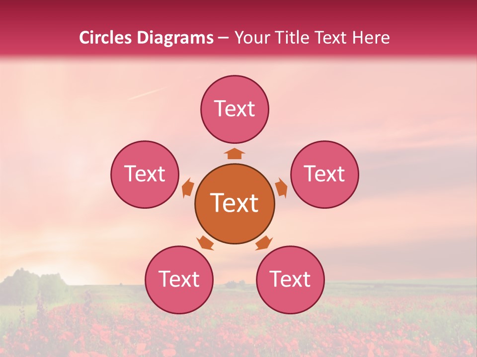 Farm Flower Rolling Landscape PowerPoint Template