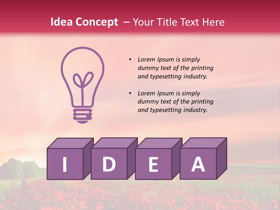 Farm Flower Rolling Landscape PowerPoint Template