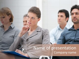 Caucasian Teamwork Absorbed PowerPoint Template