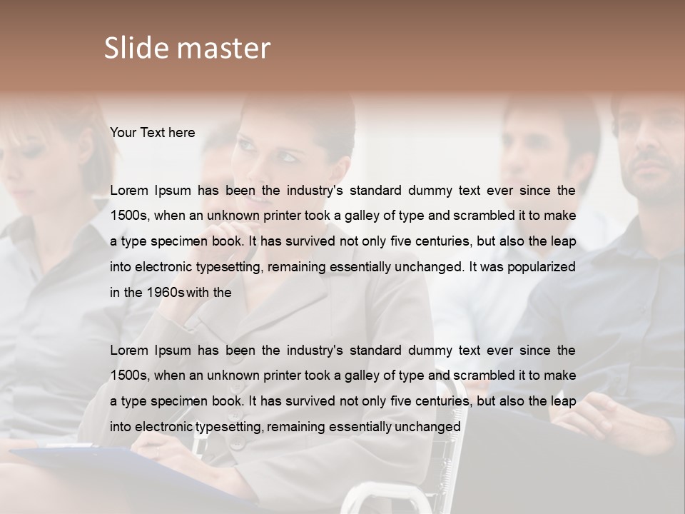 Caucasian Teamwork Absorbed PowerPoint Template