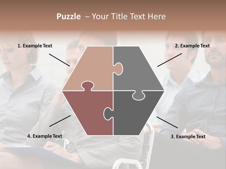 Caucasian Teamwork Absorbed PowerPoint Template