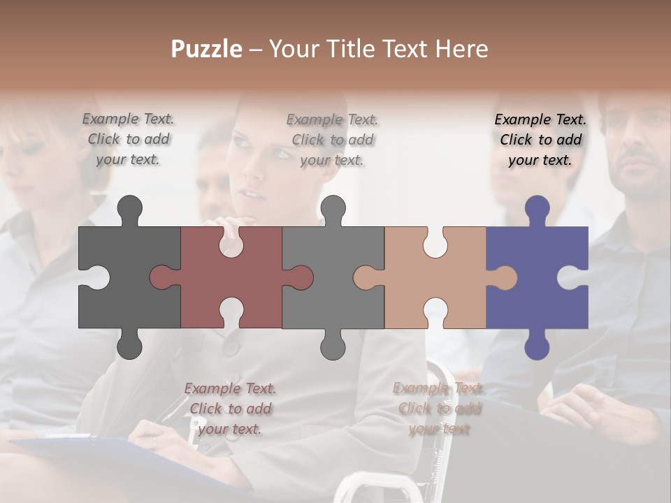 Caucasian Teamwork Absorbed PowerPoint Template