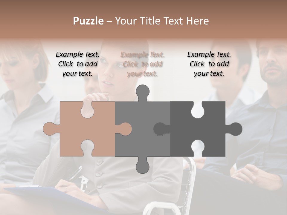 Caucasian Teamwork Absorbed PowerPoint Template