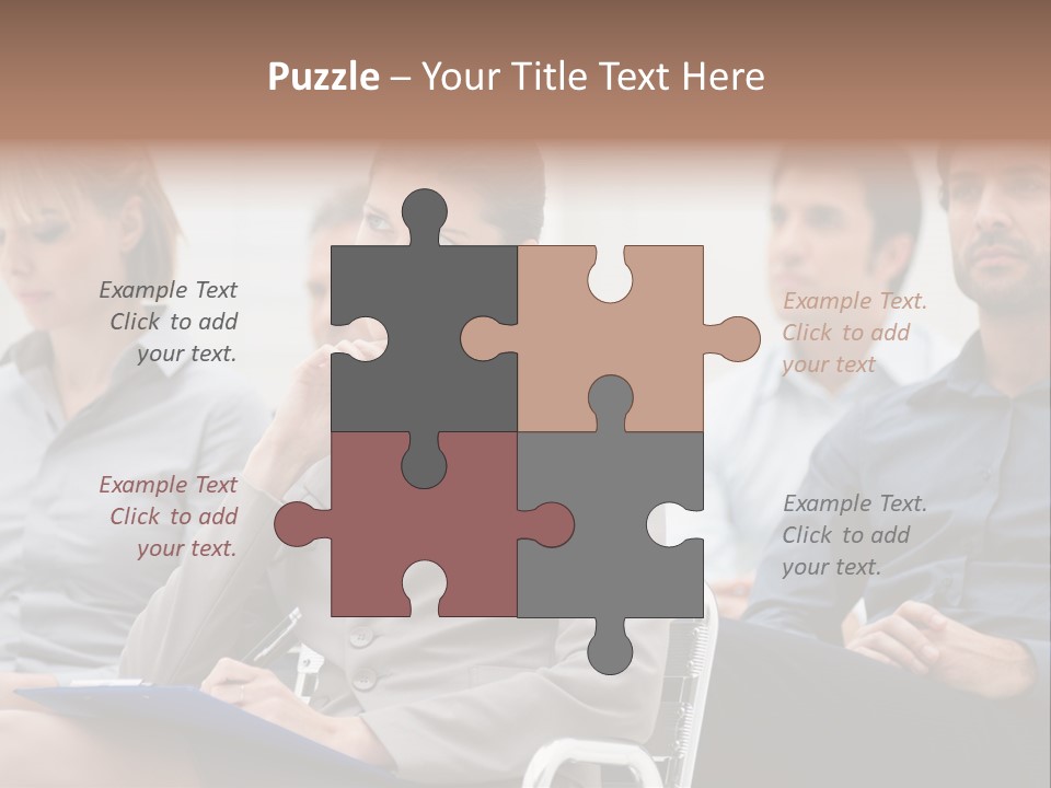Caucasian Teamwork Absorbed PowerPoint Template