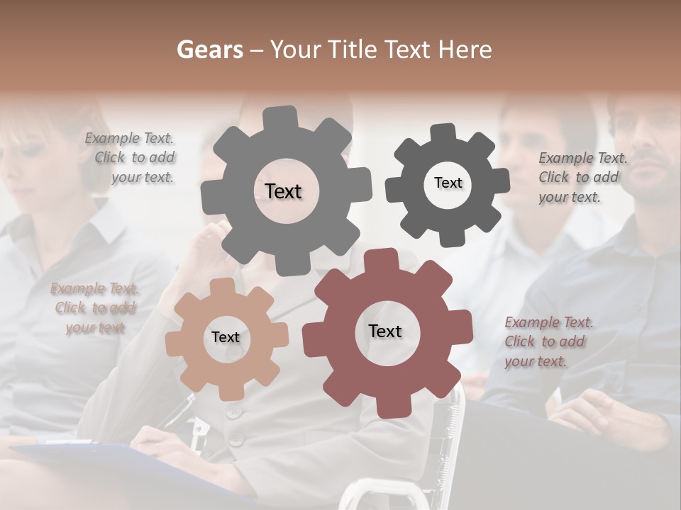 Caucasian Teamwork Absorbed PowerPoint Template