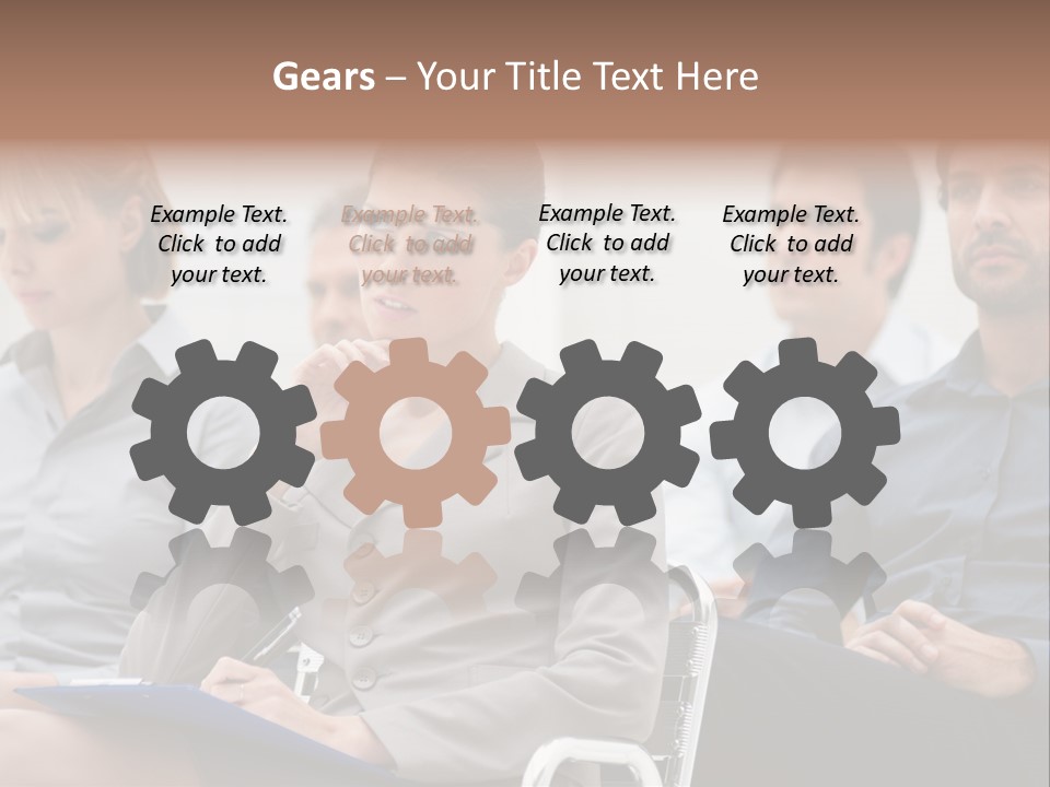 Caucasian Teamwork Absorbed PowerPoint Template