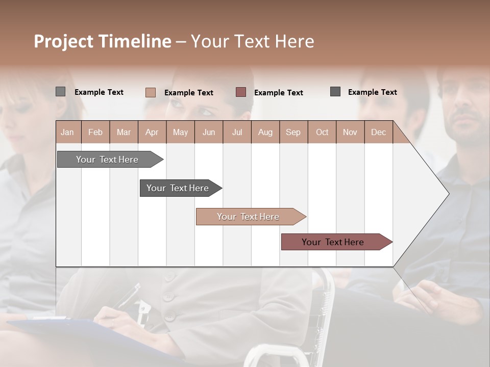 Caucasian Teamwork Absorbed PowerPoint Template