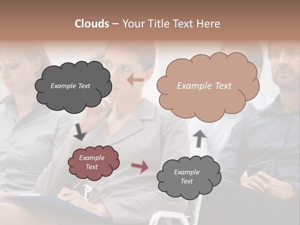 Caucasian Teamwork Absorbed PowerPoint Template