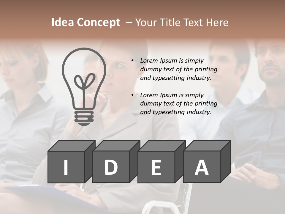 Caucasian Teamwork Absorbed PowerPoint Template