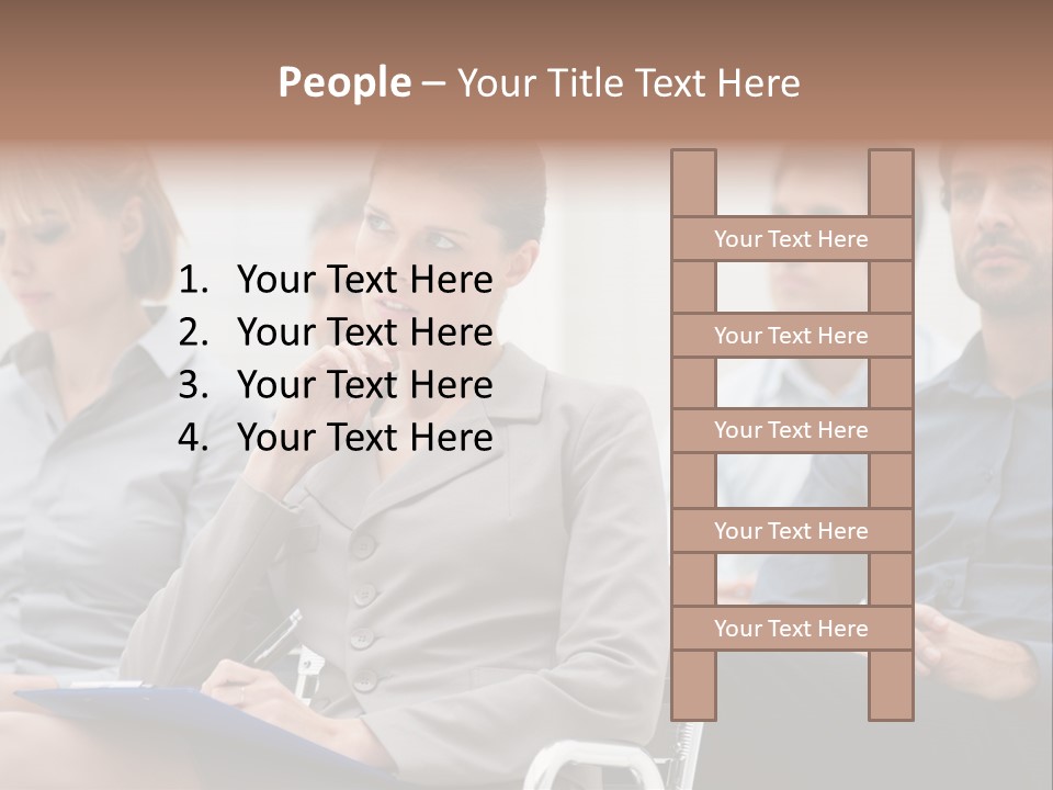 Caucasian Teamwork Absorbed PowerPoint Template