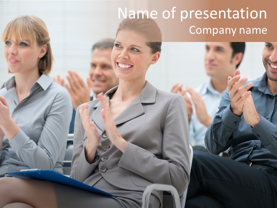 People Businesswoman Corporate PowerPoint Template