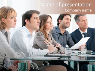 Businessman Female Smile PowerPoint Template