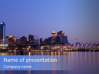 Park Skyscrapers Morning PowerPoint Template