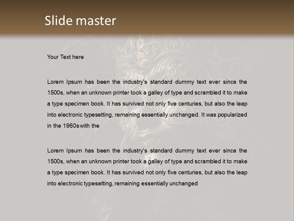 Luxurious Venetian Mask Isolated On Black PowerPoint Template